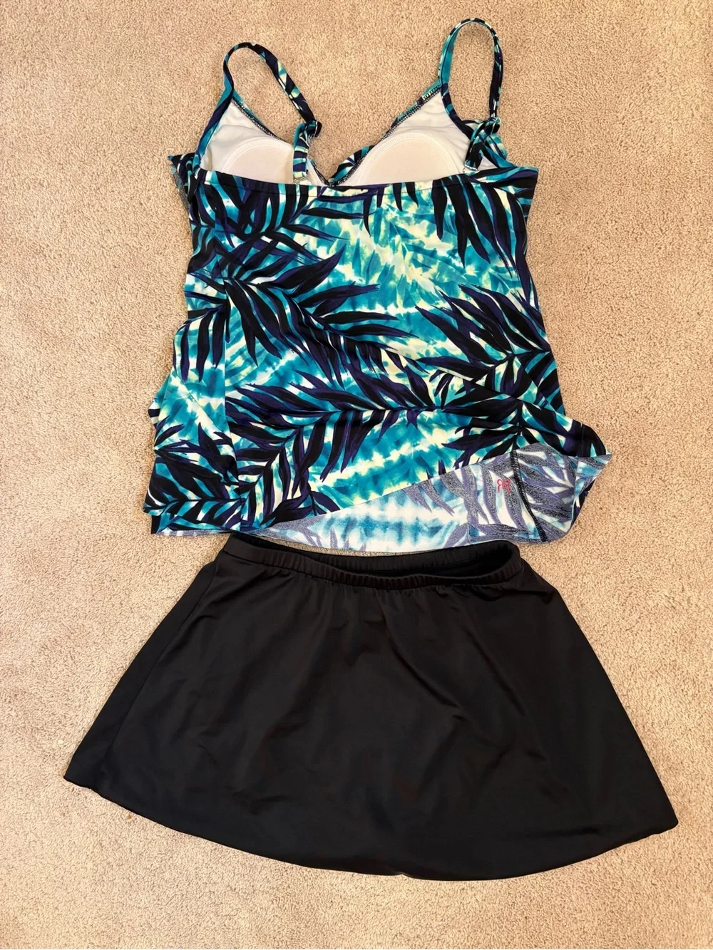 Ruby Ribbon Bora Bora Slimming Tankini Swim Set #1486 Tropical Delight EUC